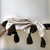 Moroccan - Tassles Throw (Black)